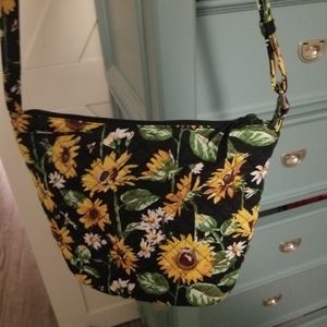 Vera Bradley sunflower crossbody bucket purse